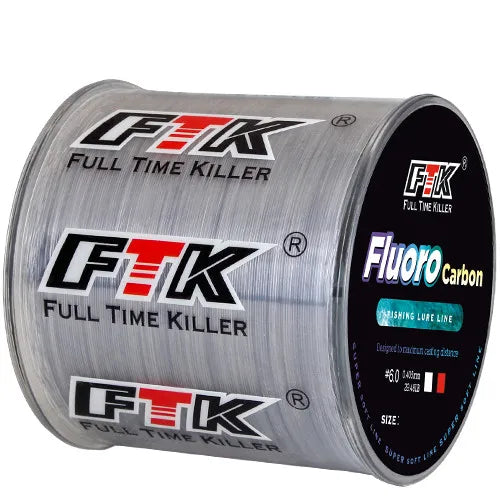 Fil de pêche fluorocarbone FTK 300M/500M – Haute résistance & faible visibilité