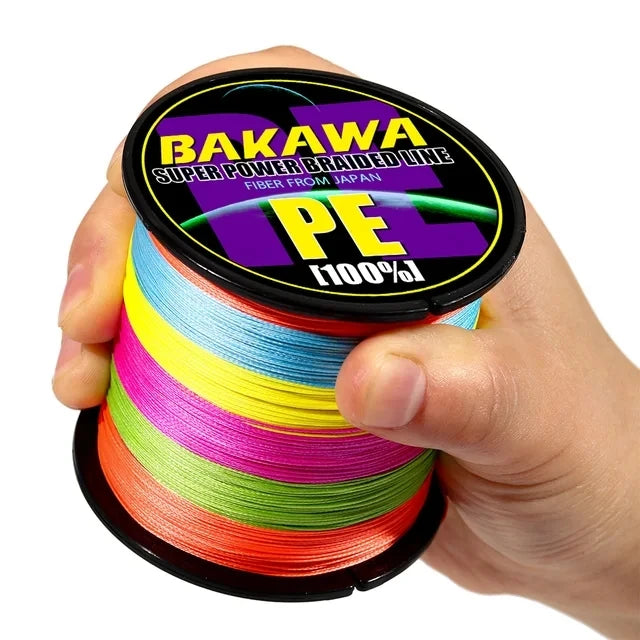 Fil Tressé BAKAWA X4 100M–1000M – Ligne Multifilament Haute Résistance Anti‑Abrasion PE Japonais