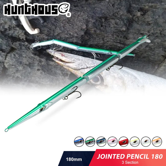 Leurre Articulé Hunthouse Jointed Pencil 180 – 180 mm / 22 g – Swimbait Coulant pour Bar et Carnassiers