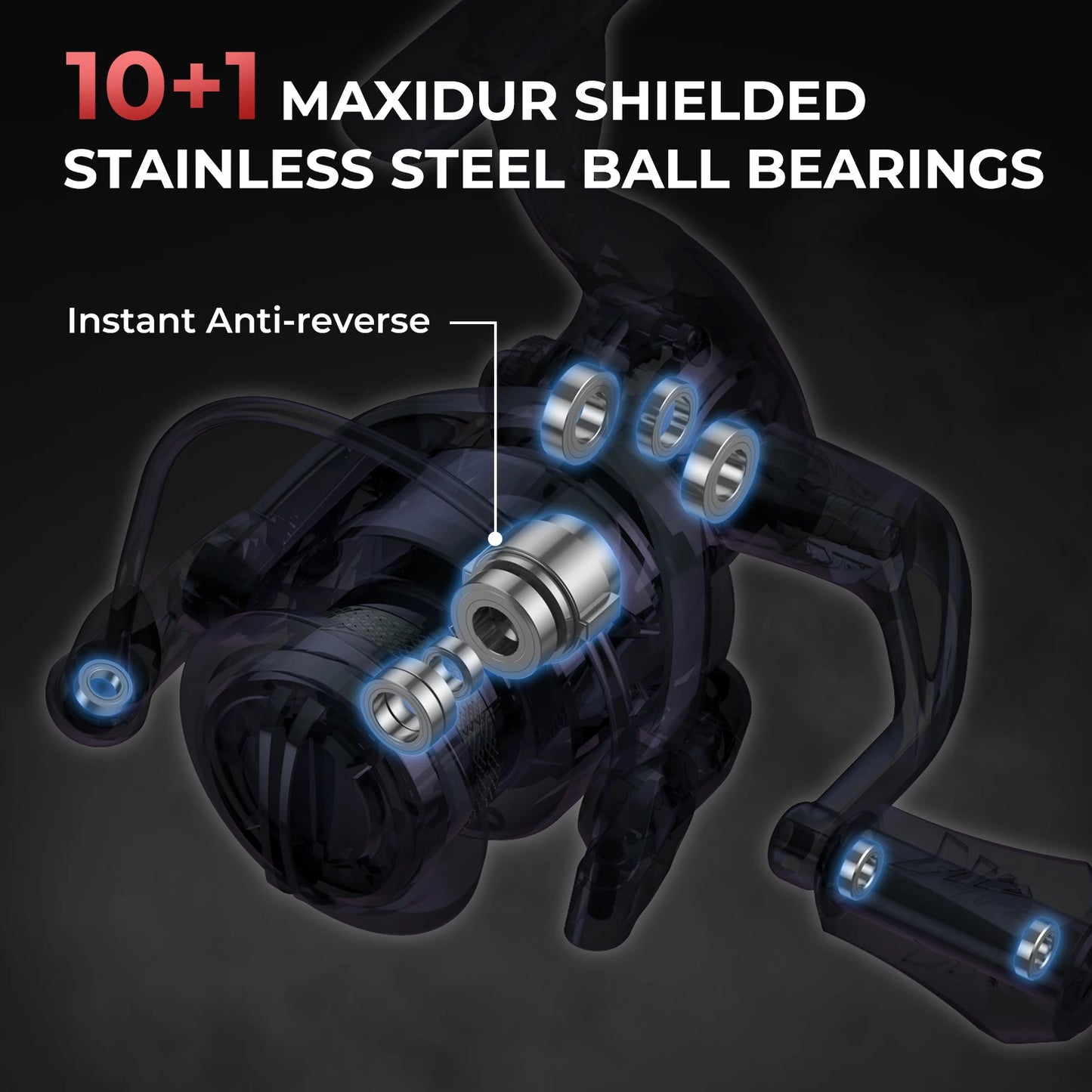 Moulinet Spinning KastKing Sharky III – 18KG Frein, 10+1 Roulements, Haute Performance