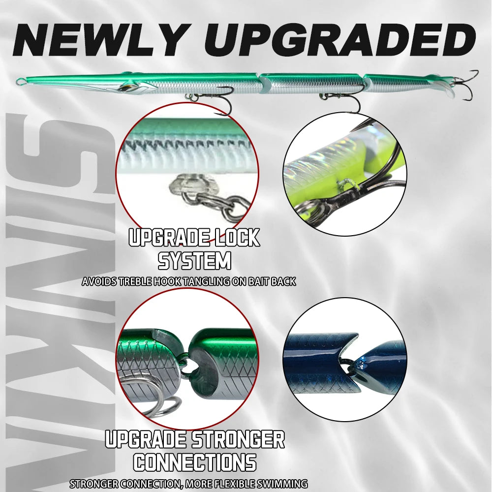 Leurre Swimbait 180mm Coulant – Poisson Articulé 3 Segments Pêche Gros Carnassiers