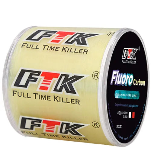Fil de pêche fluorocarbone FTK 300M/500M – Haute résistance & faible visibilité