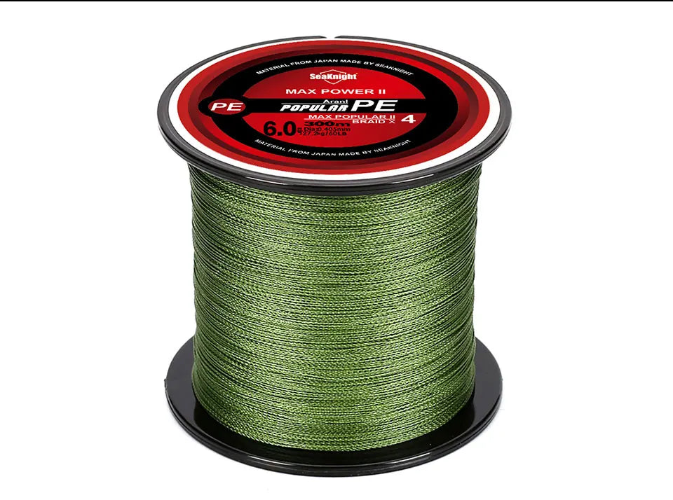 Ligne Pêche PE SeaKnight 8‑100LB – Fil Tressé 4 Brins Anti‑Abrasion Mer Eau Douce
