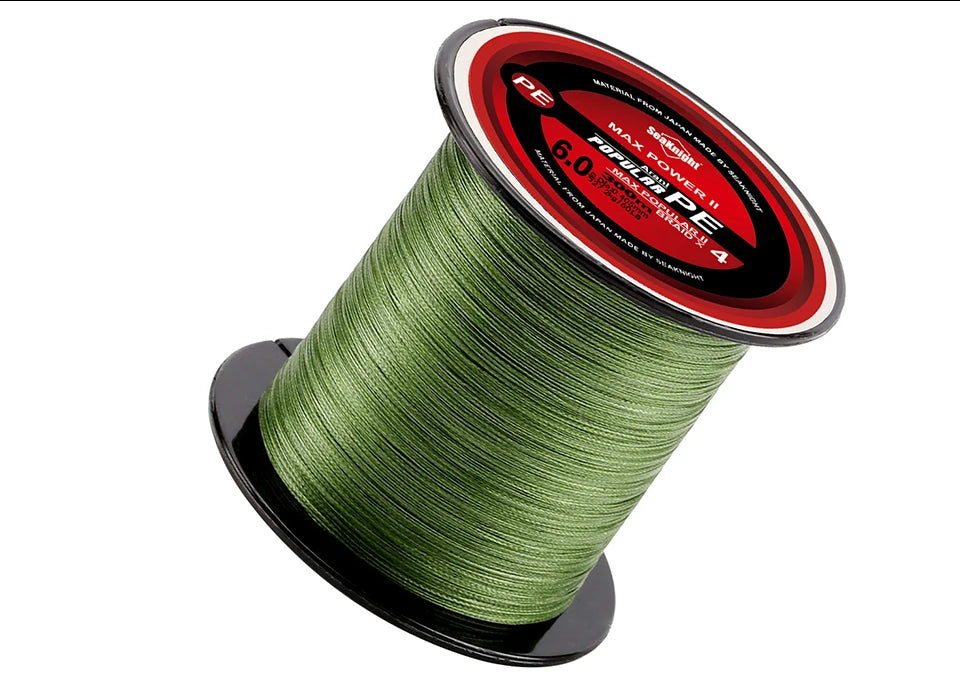 Ligne Pêche PE SeaKnight 8‑100LB – Fil Tressé 4 Brins Anti‑Abrasion Mer Eau Douce