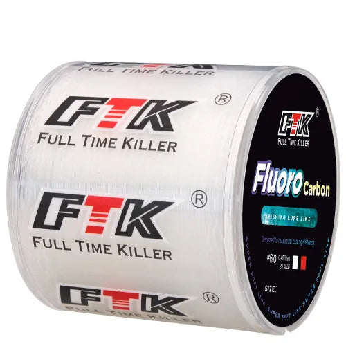 Fil de pêche fluorocarbone FTK 300M/500M – Haute résistance & faible visibilité