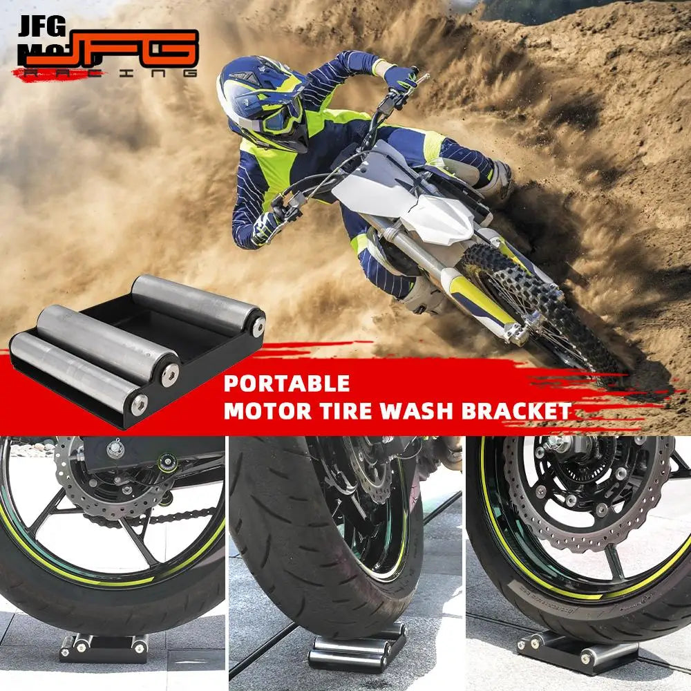 Support de nettoyage de pneus de moto, support de lavage portable à chaîne