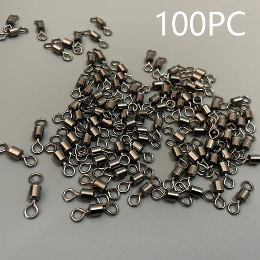 Émerillons à Roulement avec Anneau Solide – Lot de 100 Pièces – Accessoires de Pêche Hautes Performances