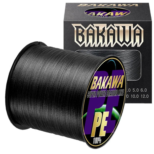 Fil Tressé BAKAWA X4 100M–1000M – Ligne Multifilament Haute Résistance Anti‑Abrasion PE Japonais