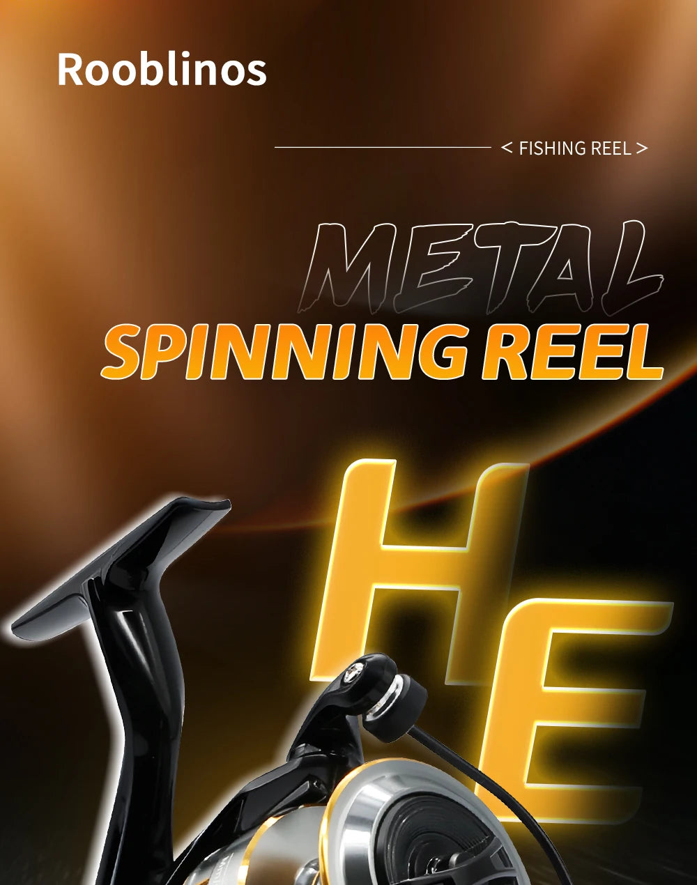 Moulinet Spinning Métal Rooblinos – Ratio 5.2:1 Haute Résistance Mer & Eau Douce