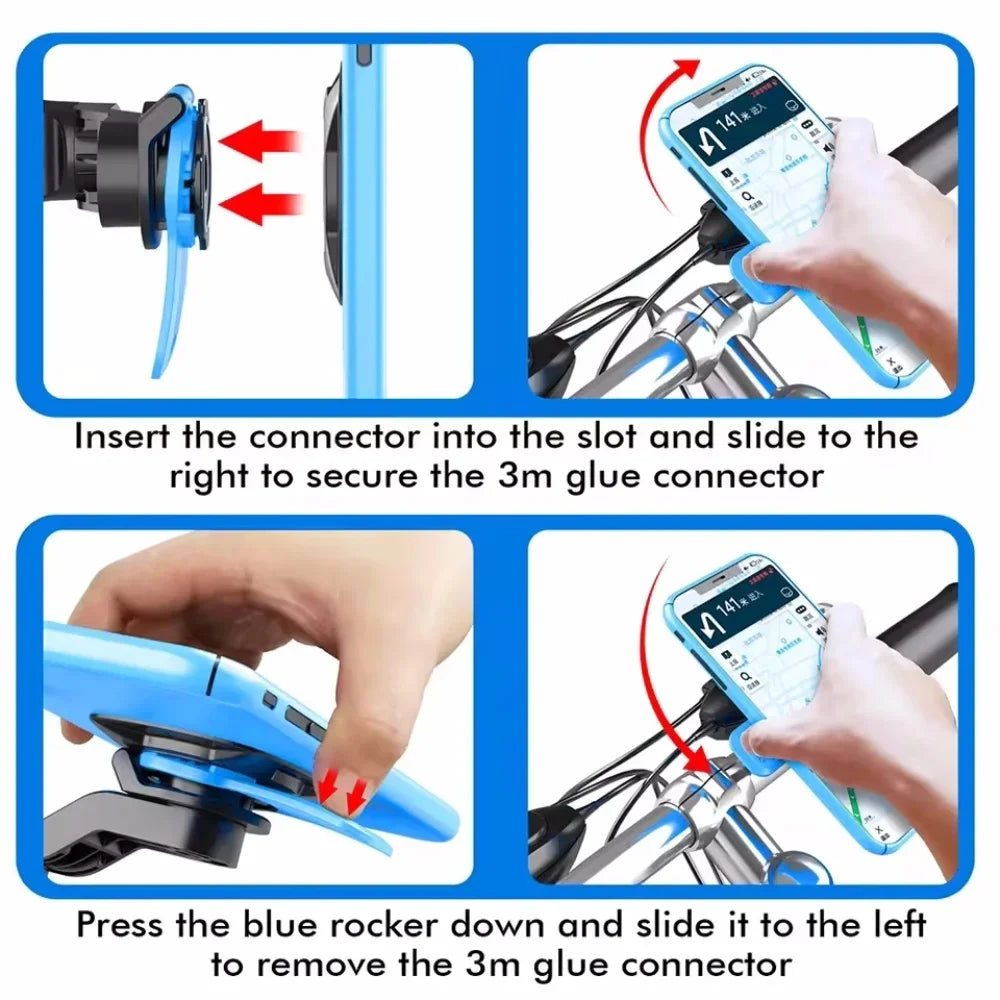 Support Téléphone Moto 360° Anti‑Vibration – Fixation Guidon Ultra Stable Haute Sécurité