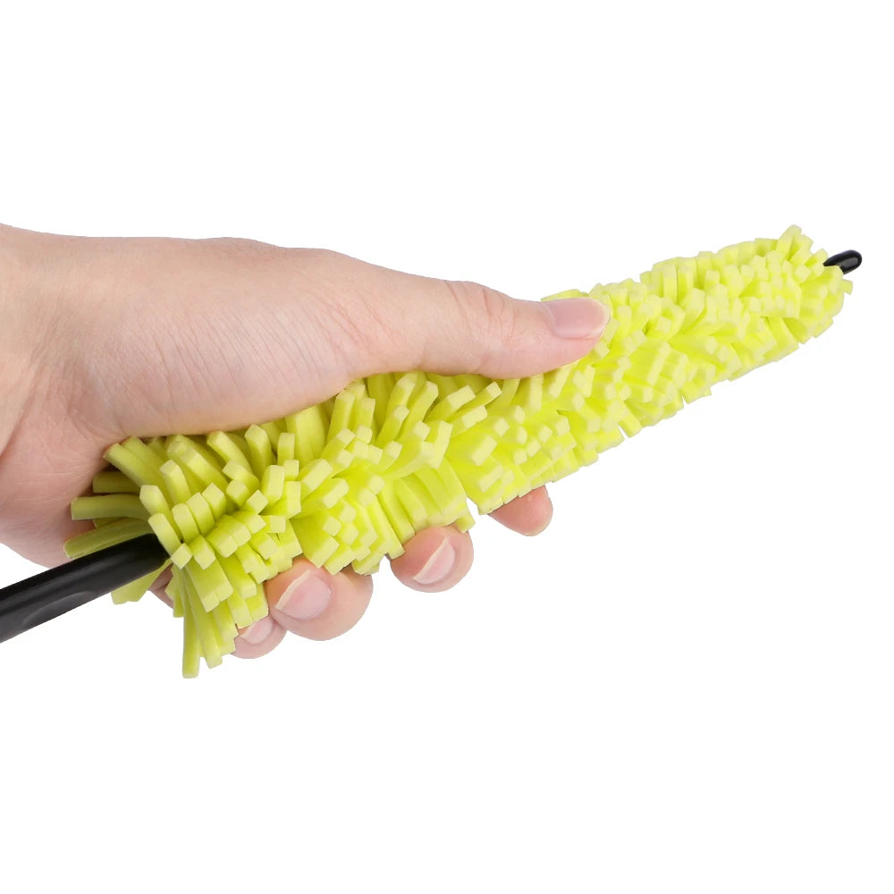 Brosse de nettoyage pour jantes et roues de moto 29 cm – Éponge avec poignée ergonomique