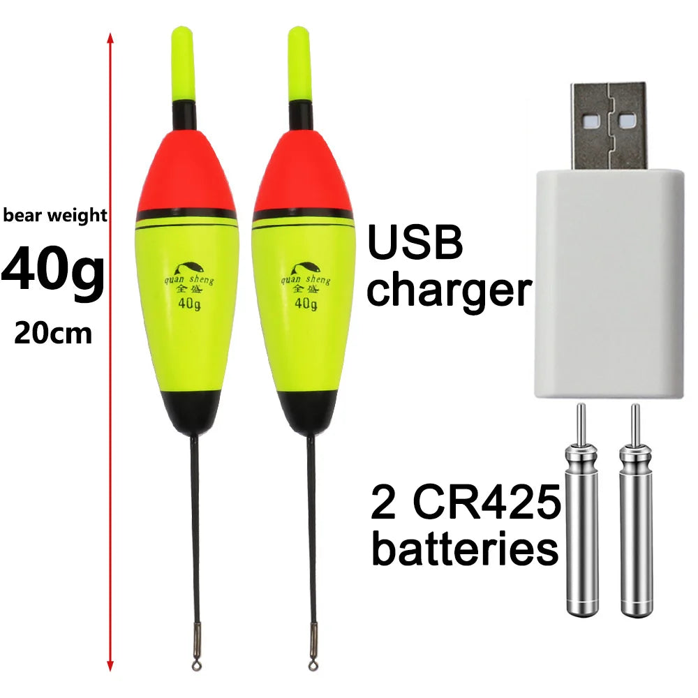Flotteur LED Rechargeable GOBAIT – Bouée Électronique Pêche Nuit USB CR425 Haute Visibilité