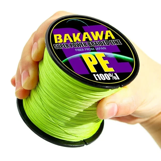 Fil Tressé BAKAWA X4 100M–1000M – Ligne Multifilament Haute Résistance Anti‑Abrasion PE Japonais