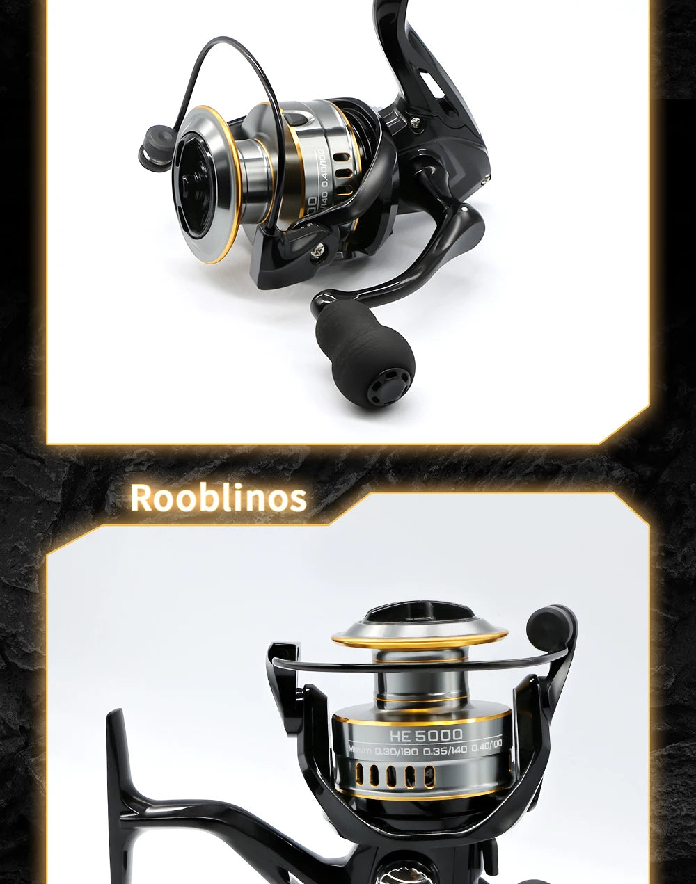 Moulinet Spinning Métal Rooblinos – Ratio 5.2:1 Haute Résistance Mer & Eau Douce