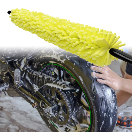 Brosse de nettoyage pour jantes et roues de moto 29 cm – Éponge avec poignée ergonomique