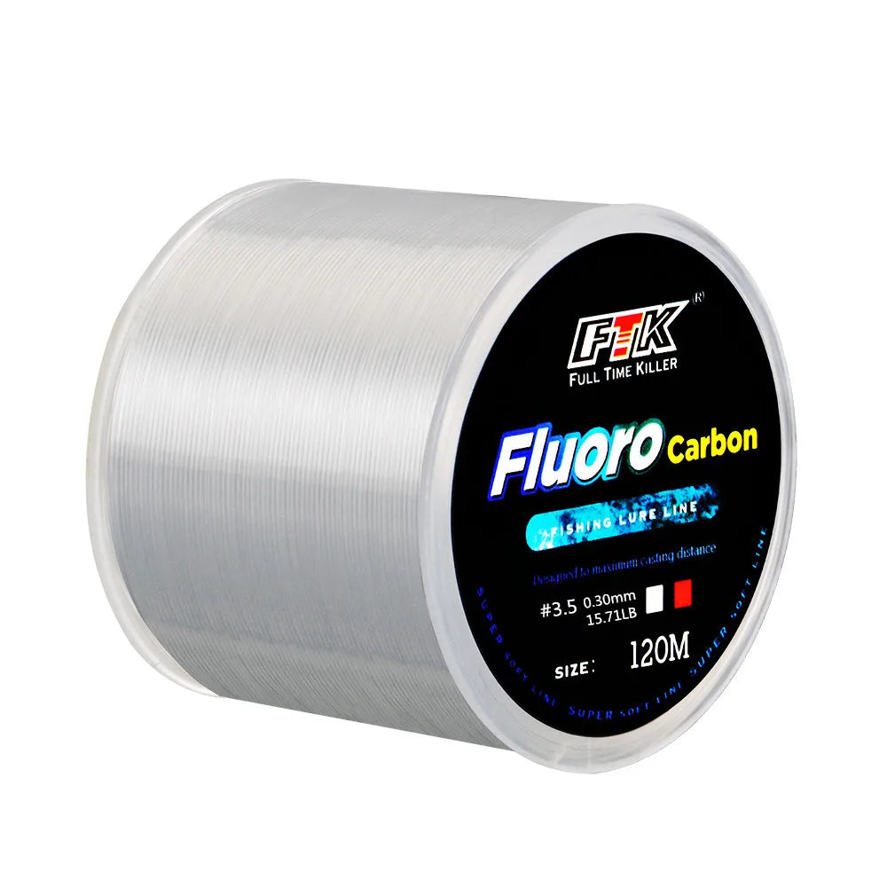Fil de Pêche Fluorocarbone 120M FTK – Ligne Coulante Long Casting Haute Résistance
