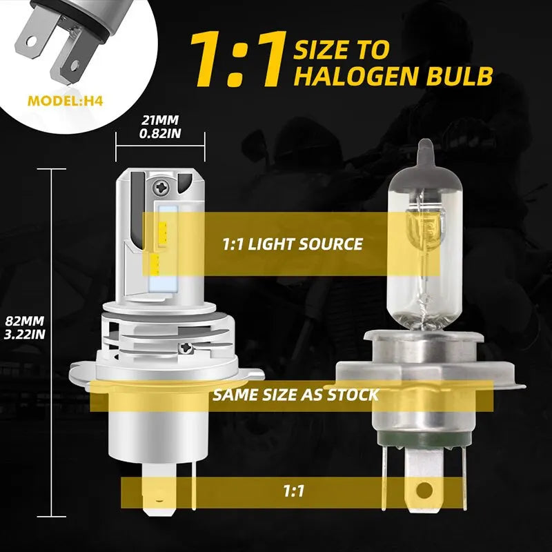 Ampoule LED H4 Moto – Feu Avant Haute Performance
