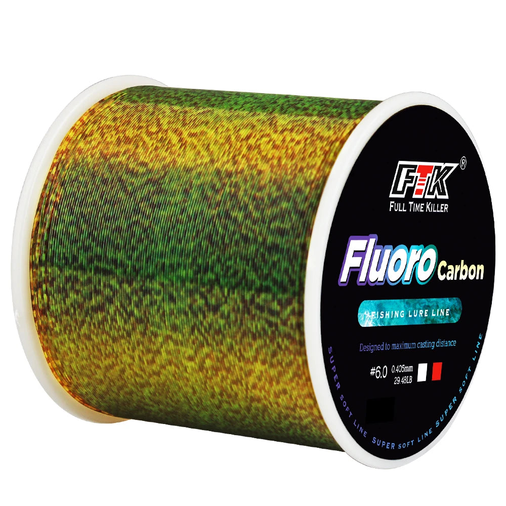 Fil de pêche fluorocarbone FTK 300M/500M – Haute résistance & faible visibilité