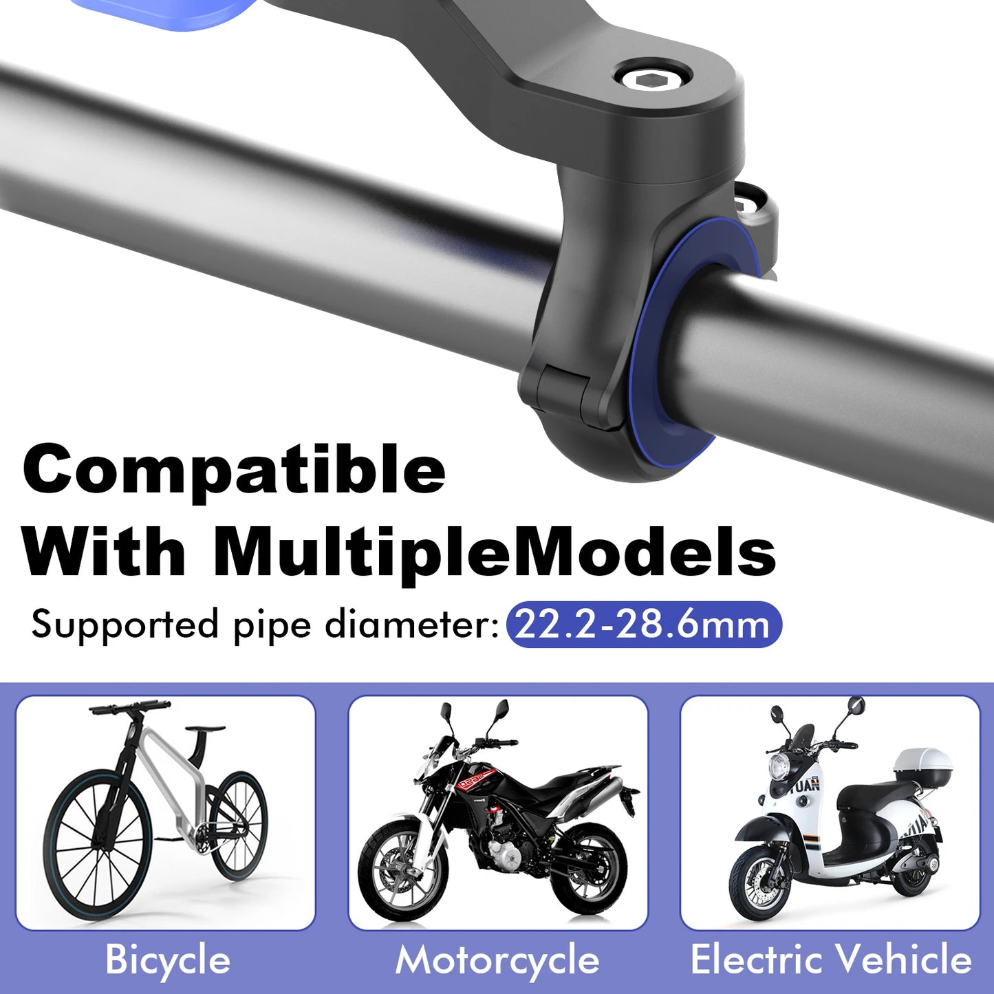Support Téléphone Moto Anti‑Vibration – Fixation Universelle 4.7"-7.2" Ultra Stable
