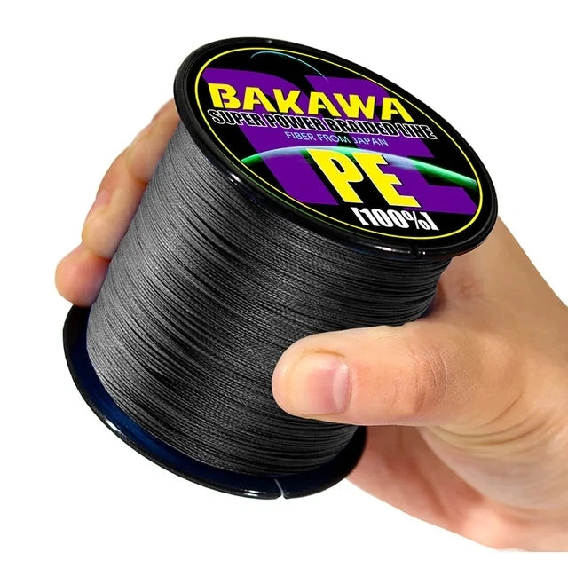 Fil Tressé BAKAWA X4 100M–1000M – Ligne Multifilament Haute Résistance Anti‑Abrasion PE Japonais