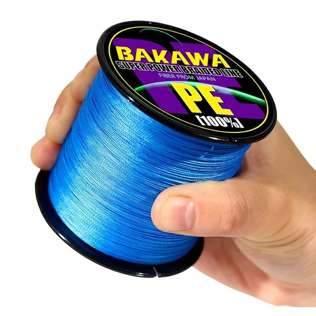 Fil Tressé BAKAWA X4 100M–1000M – Ligne Multifilament Haute Résistance Anti‑Abrasion PE Japonais