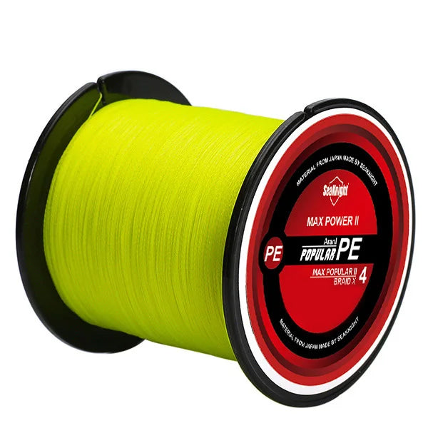 Ligne Pêche PE SeaKnight 8‑100LB – Fil Tressé 4 Brins Anti‑Abrasion Mer Eau Douce