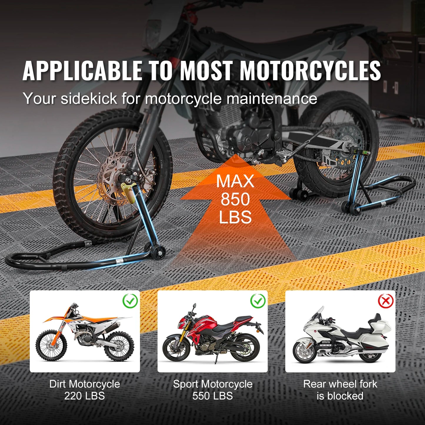 Support combiné avant/arrière pour moto