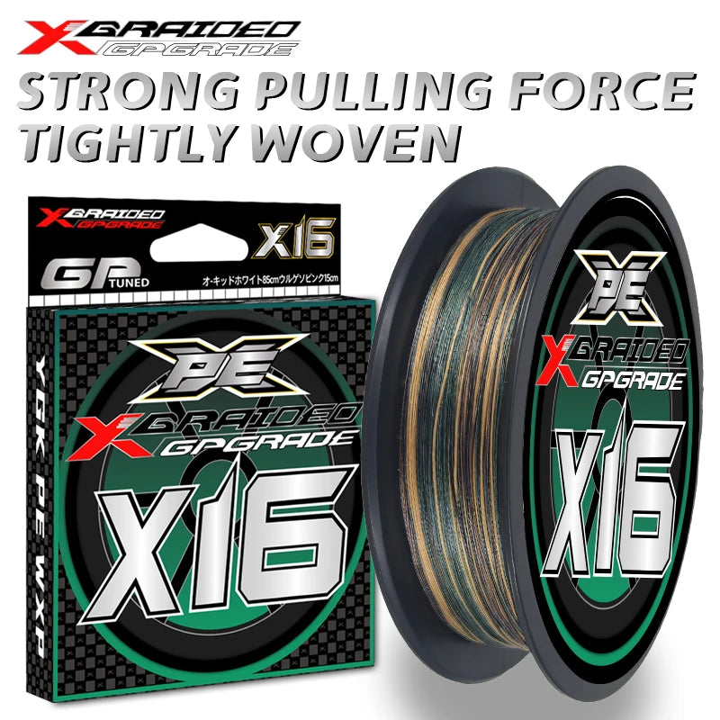 Fil Tressé X16 YGKX 100–200M – Ligne PE Multifilament Ultra Résistante 15‑81LB Mer & Eau Douce