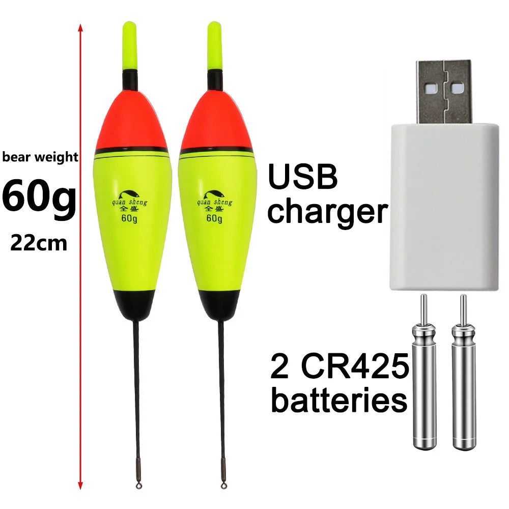 Flotteur LED Rechargeable GOBAIT – Bouée Électronique Pêche Nuit USB CR425 Haute Visibilité