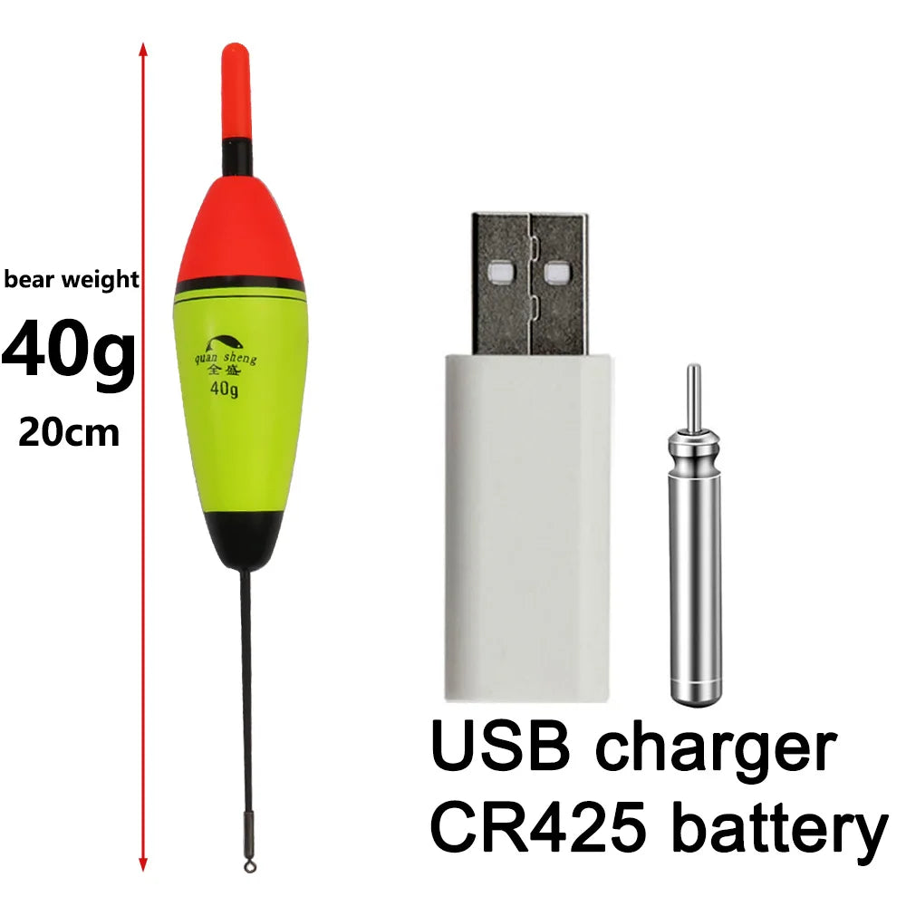 Flotteur LED Rechargeable GOBAIT – Bouée Électronique Pêche Nuit USB CR425 Haute Visibilité