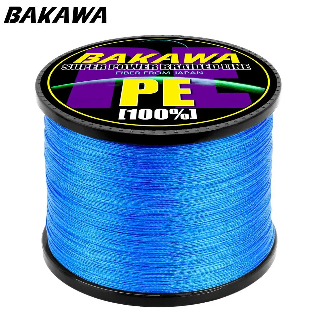 Fil Tressé BAKAWA X4 100M–1000M – Ligne Multifilament Haute Résistance Anti‑Abrasion PE Japonais