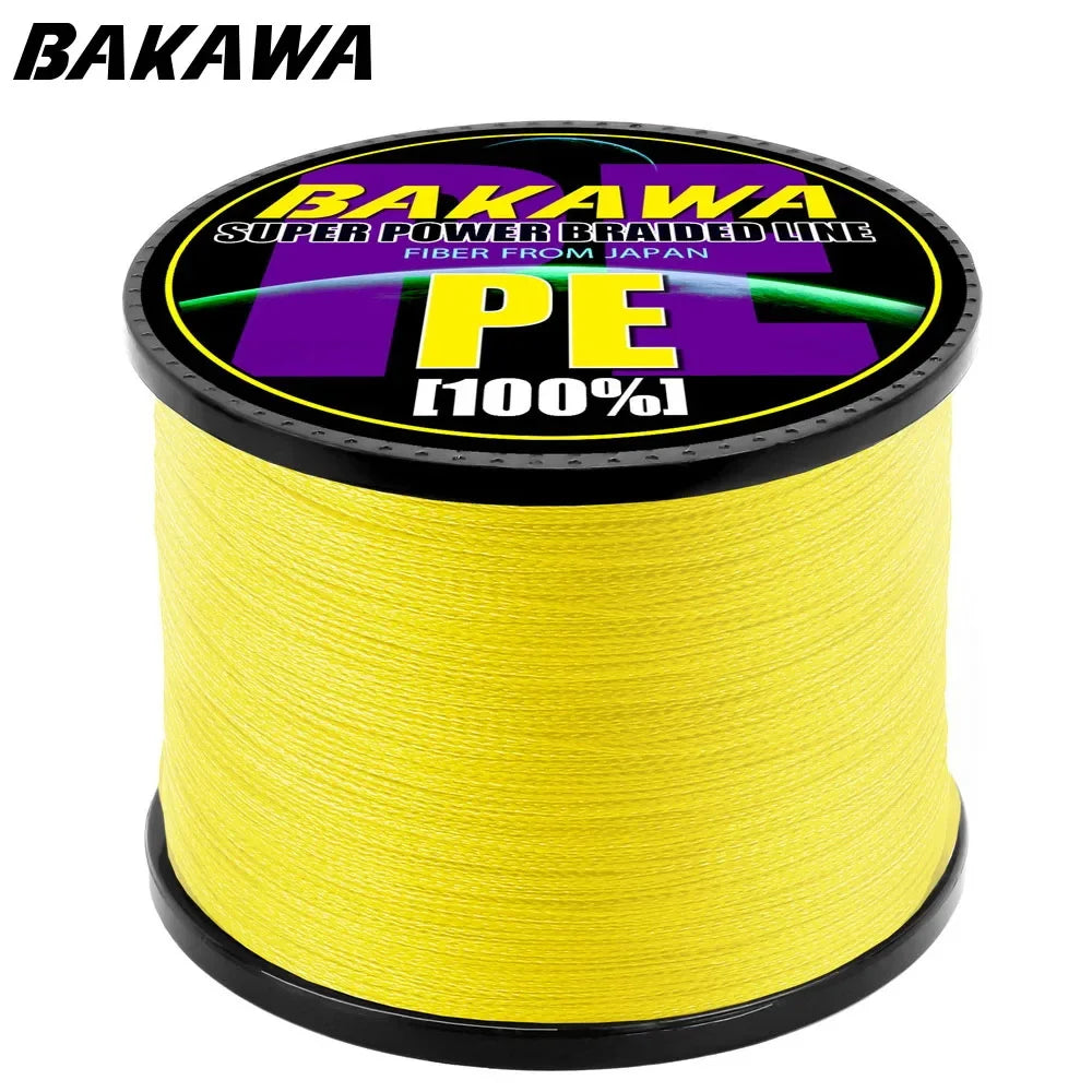 Fil Tressé BAKAWA X4 100M–1000M – Ligne Multifilament Haute Résistance Anti‑Abrasion PE Japonais