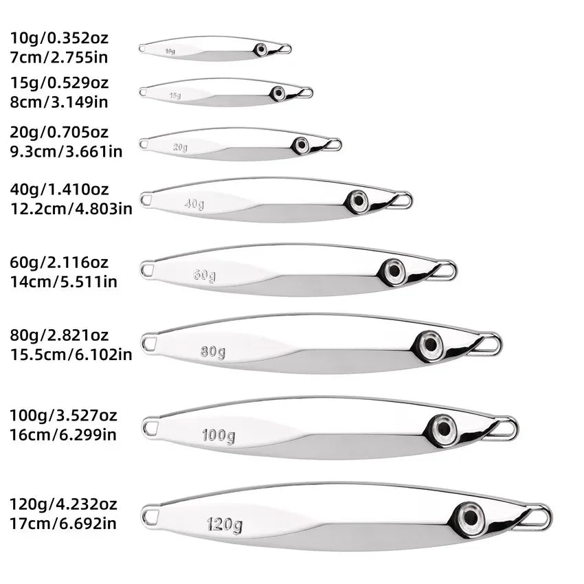 Leurre Jig Métallique Mer – 10 g à 40 g – Casting & Jigging pour Carnassiers