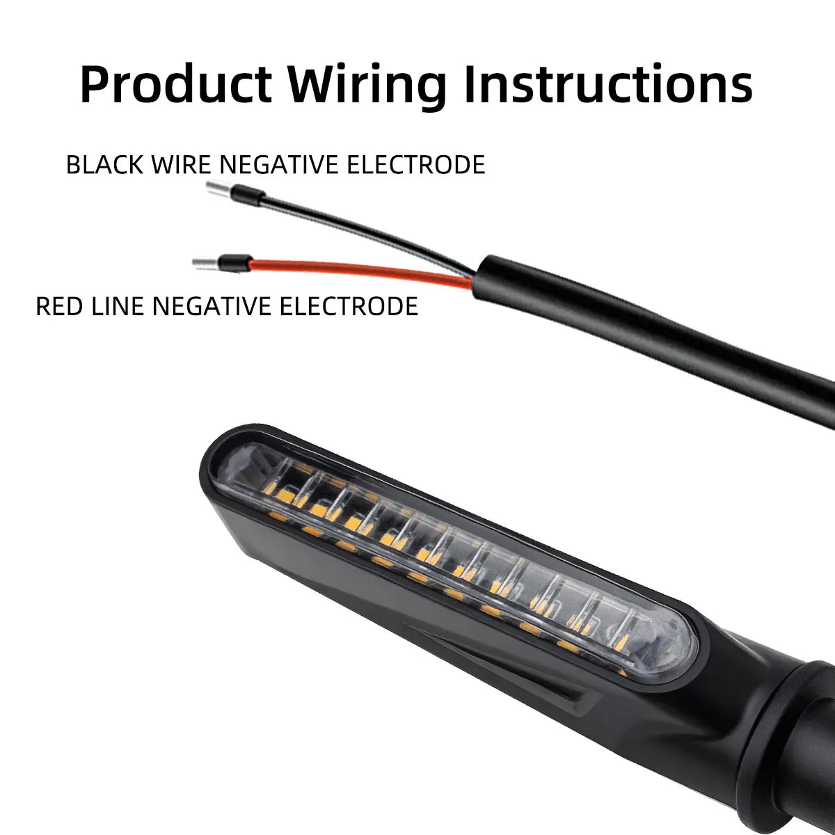 Clignotants LED pour moto universels avec feu de jour (DRL), clignotants à défilement ambre, indicateurs directionnels, feu arrière clignotant.