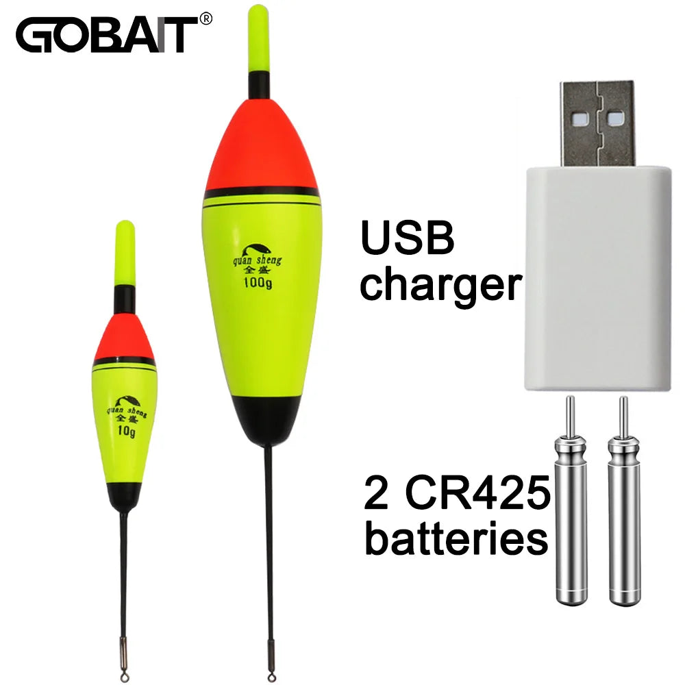 Flotteur LED Rechargeable GOBAIT – Bouée Électronique Pêche Nuit USB CR425 Haute Visibilité