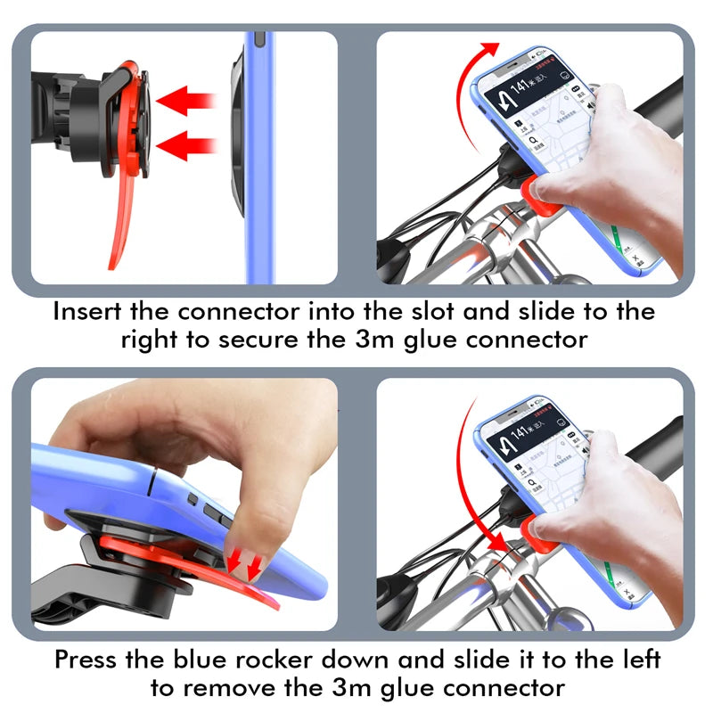 Support Téléphone Moto – Fixation Guidon (Rotation 360°)