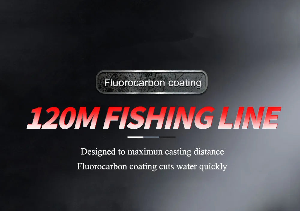 Fil de Pêche Fluorocarbone 120M FTK – Ligne Coulante Long Casting Haute Résistance