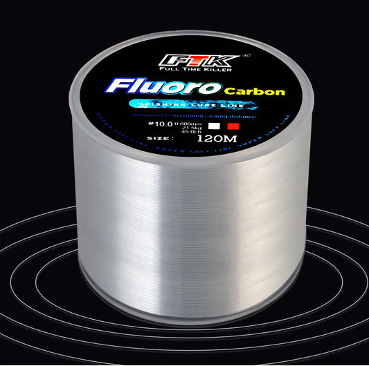 Fil de Pêche Fluorocarbone 120M FTK – Ligne Coulante Long Casting Haute Résistance