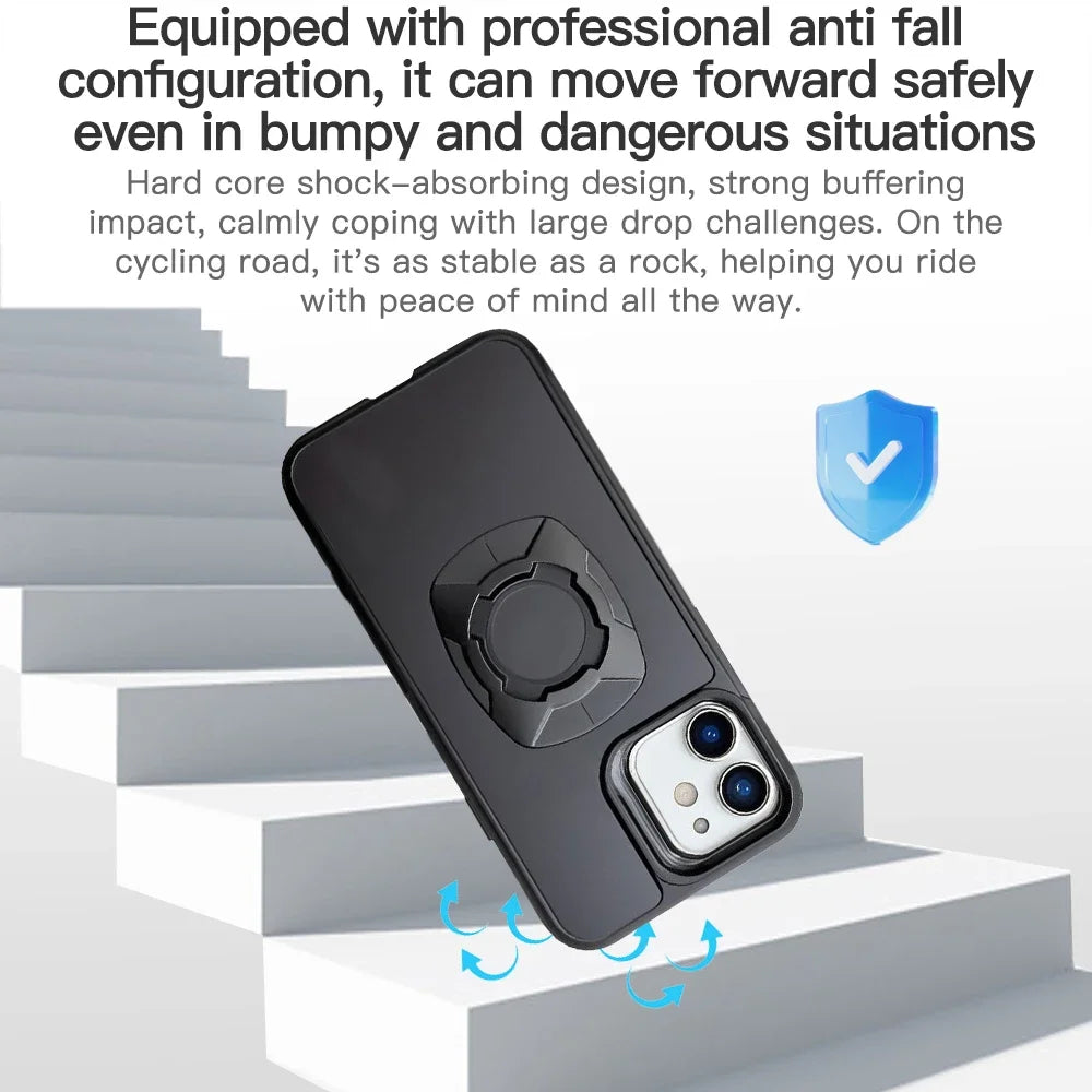 Coque iPhone Twist Lock Compatible Quad Lock – Support Moto Vélo Rotation Sécurisée