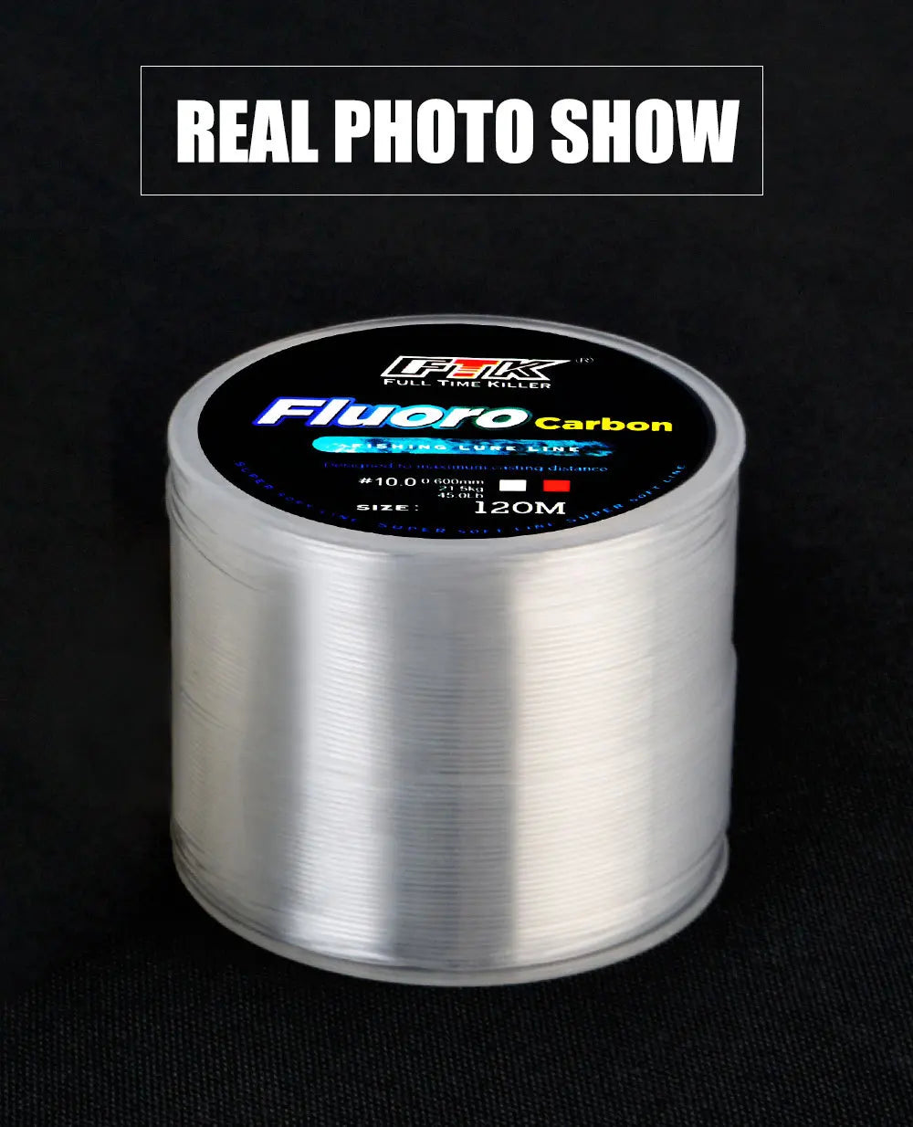 Fil de Pêche Fluorocarbone 120M FTK – Ligne Coulante Long Casting Haute Résistance
