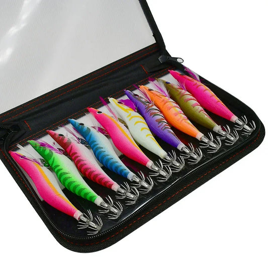 Leurre Calamar & Seiche Lumineux 3.5# – Lot de 10 Crevettes Jig 13,5 cm / 19,5 g