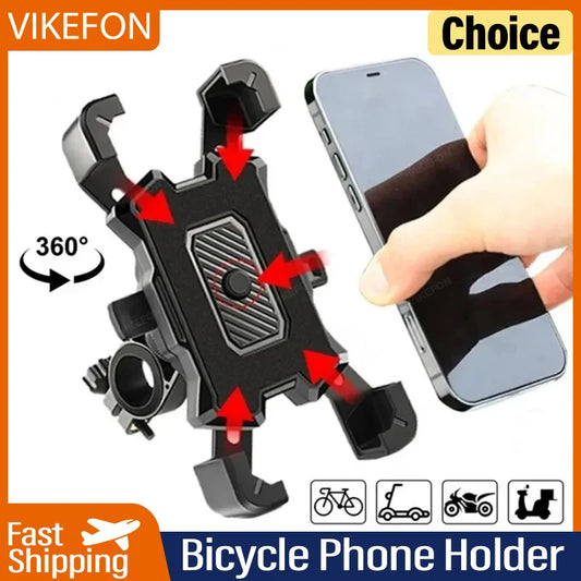 Support téléphone rotatif à 360° VIKEFON pour vélo électrique, compatible iPhone, idéal pour vélo, VTT et moto. Support de fixation sécurisé avec système antidérapant