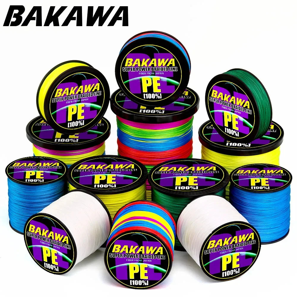 Fil Tressé BAKAWA X4 100M–1000M – Ligne Multifilament Haute Résistance Anti‑Abrasion PE Japonais