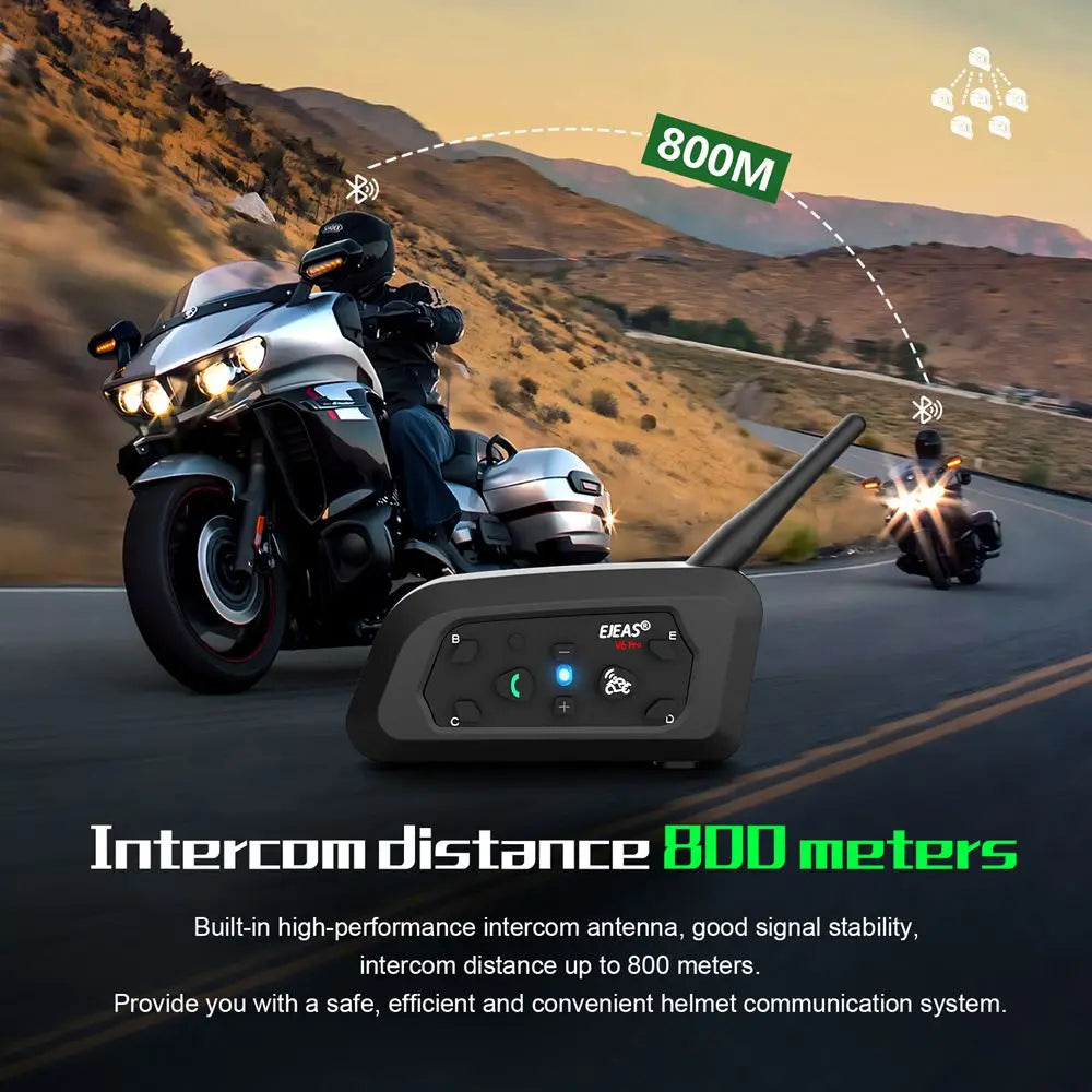 Intercom Bluetooth pour casque moto EJEAS V6 PRO+