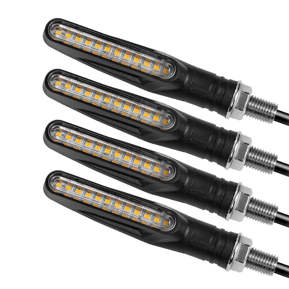 Clignotants LED pour moto avec indicateurs de direction, feu arrière clignotant, feu stop et feu de signalisation. Lampe DRL pour moto.