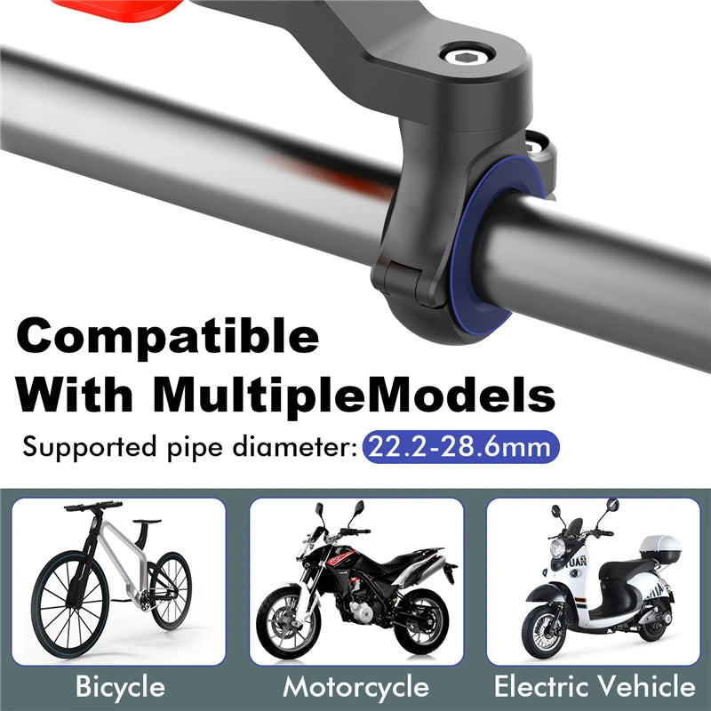 Support Téléphone Moto – Fixation Guidon (Rotation 360°)
