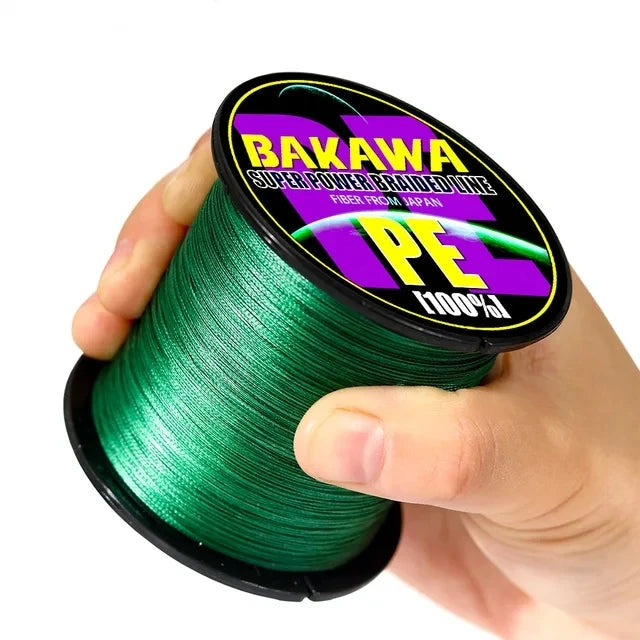 Fil Tressé BAKAWA X4 100M–1000M – Ligne Multifilament Haute Résistance Anti‑Abrasion PE Japonais