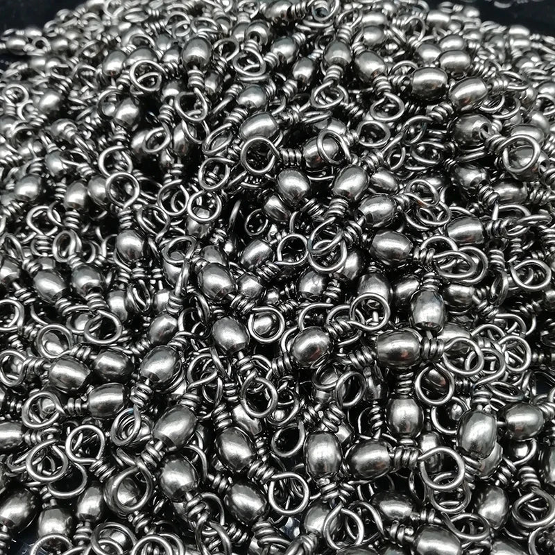 Lot de 50 Émerillons Pêche Haute Résistance – Anti-Torsion pour Ligne, Leurres & Hameçons