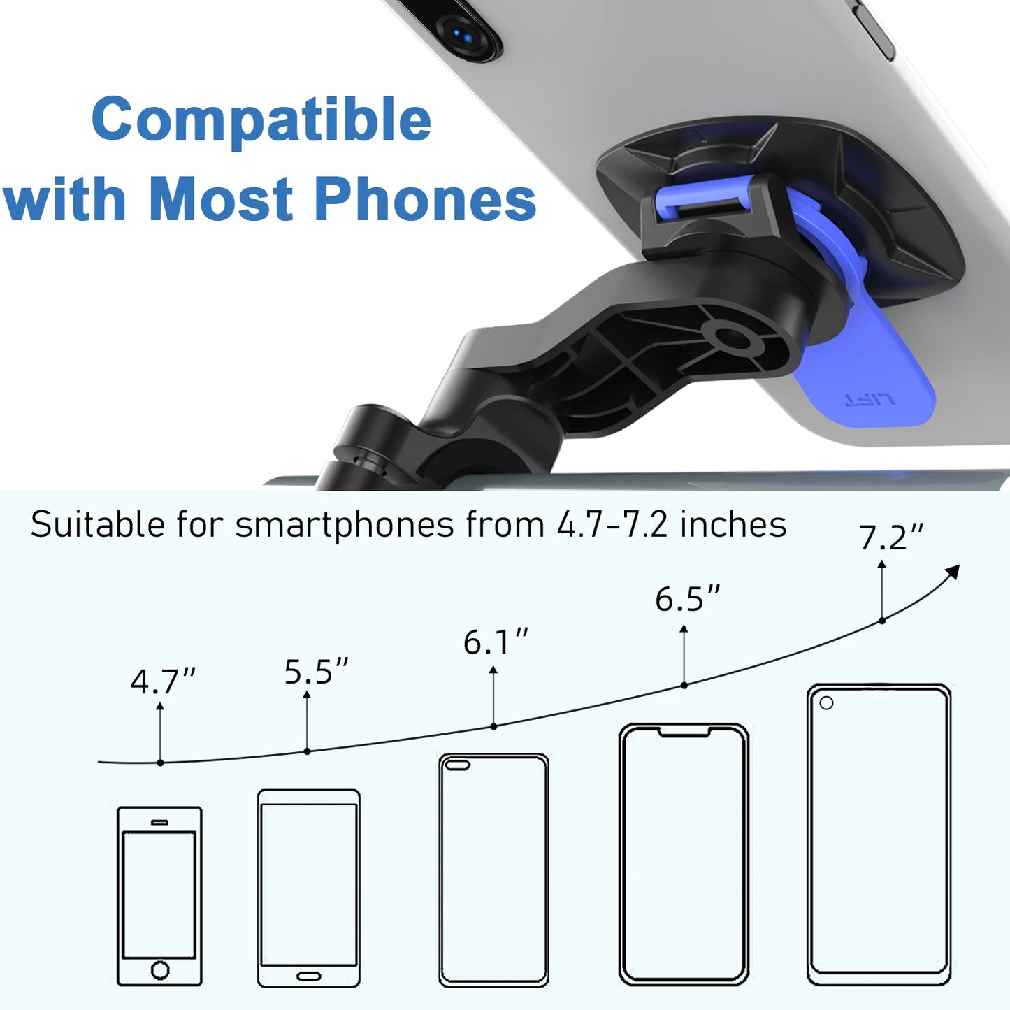 Support Téléphone Moto Anti‑Vibration – Fixation Universelle 4.7"-7.2" Ultra Stable