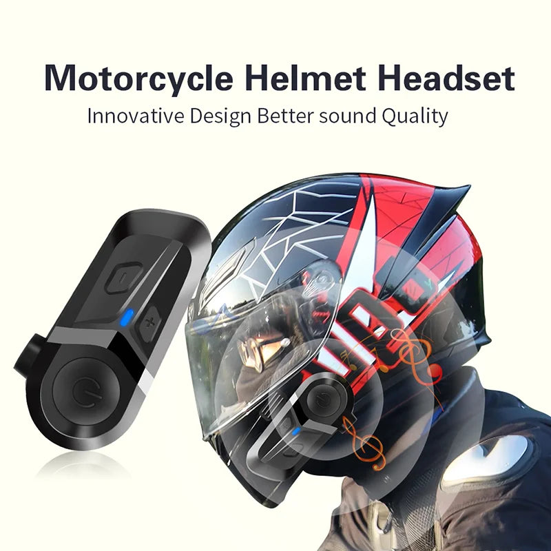Kit Bluetooth Casque Moto 5.3 – Appels Mains Libres & Musique (Étanche)
